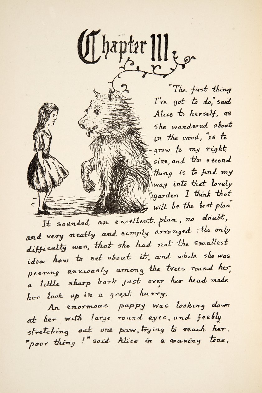 Alice Meets the Puppy, Illustration from Alice