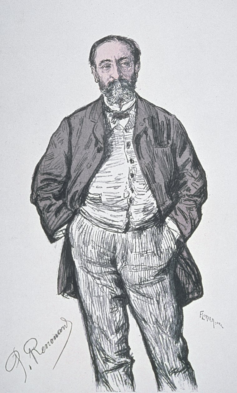 Portrait of the French Composer and Music Critic Charles Camille Saint-Saens, Engraved by Florian from the Series 