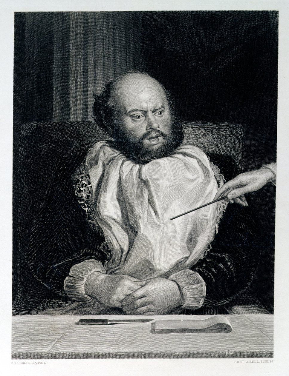 Sancho Panza (engraved by Robert C. Bell) by Charles Robert Leslie