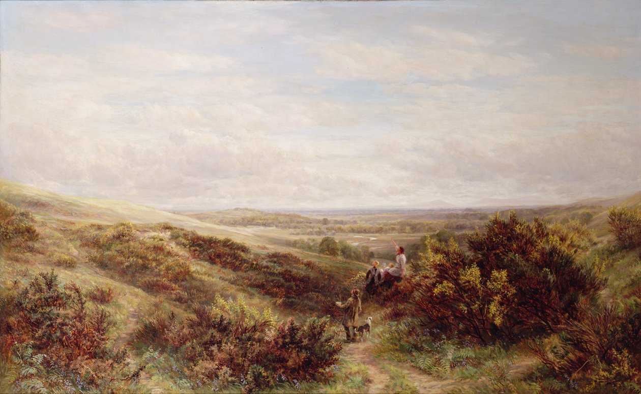 Moorland Landscape with Figures by Charles Thomas Bale