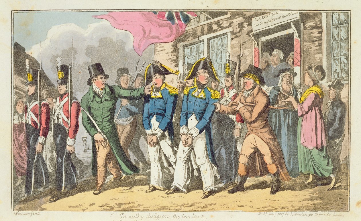 Two Naval Officers being sent to prison, plate from 