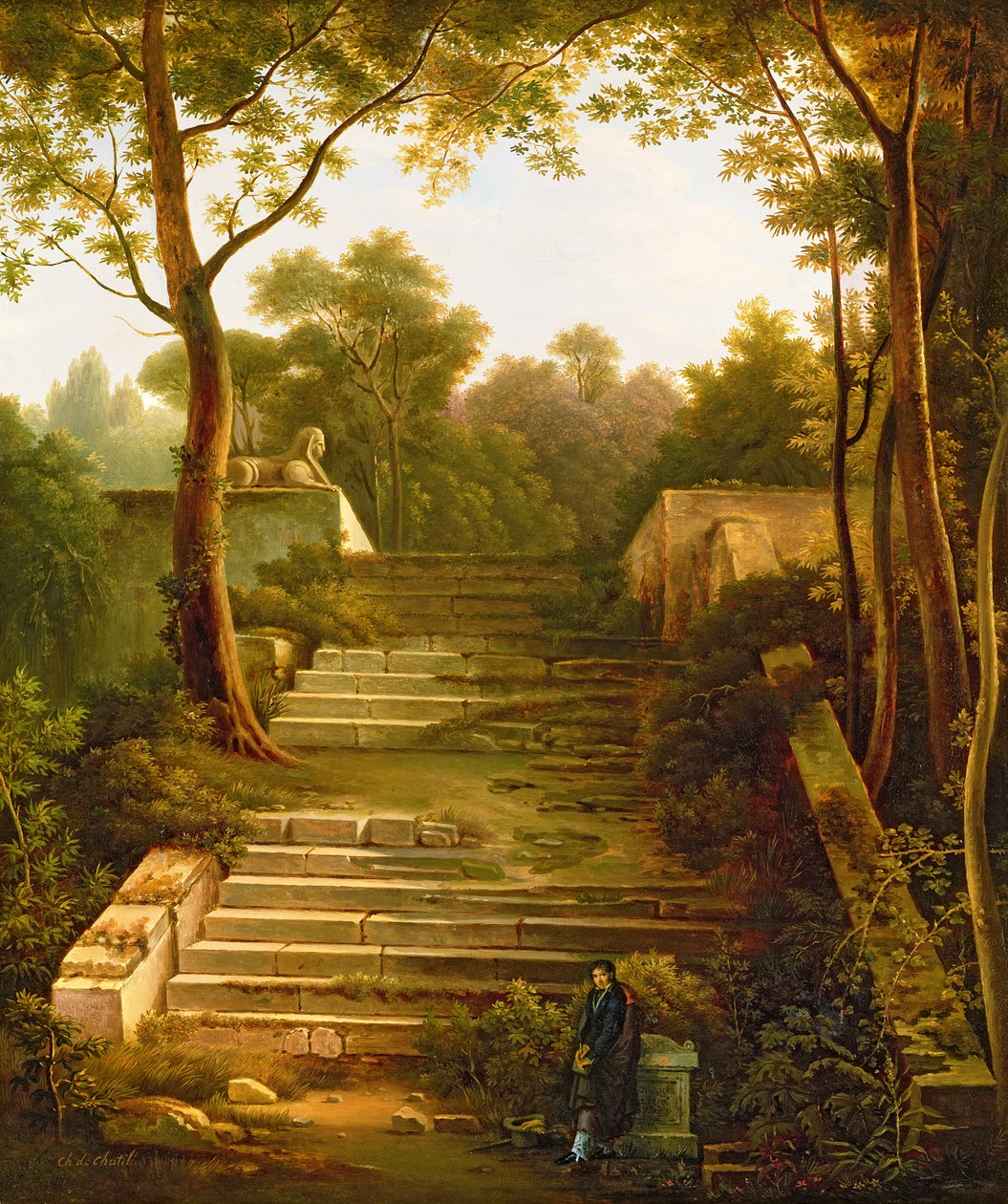 An Artist within the Ruins of an Italian Garden by Charles de Chatillon