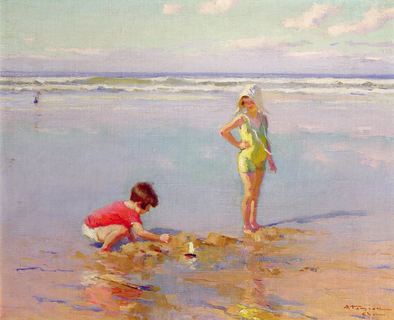 Children on the Beach by Charles Garabed Atamian