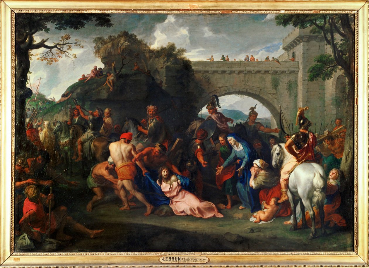 Carrying the cross by Charles (studio of ) Le Brun
