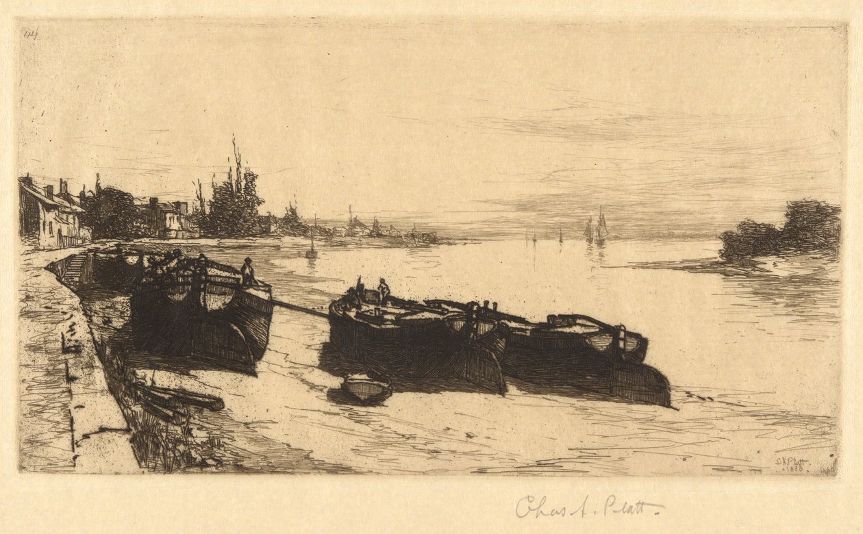 Mud Boats on the Thames by Charles A. Platt