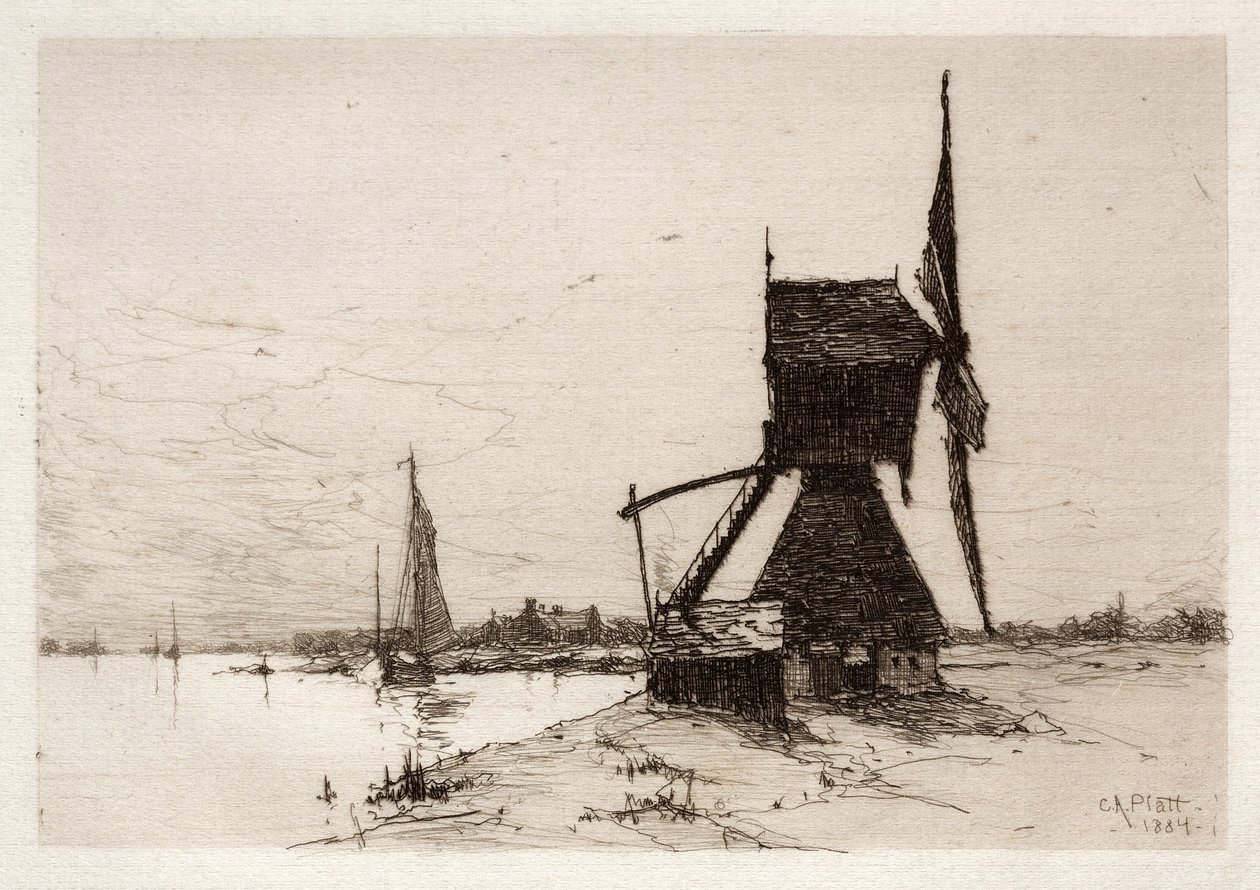 Windmill along the Coast by Charles Adams Platt