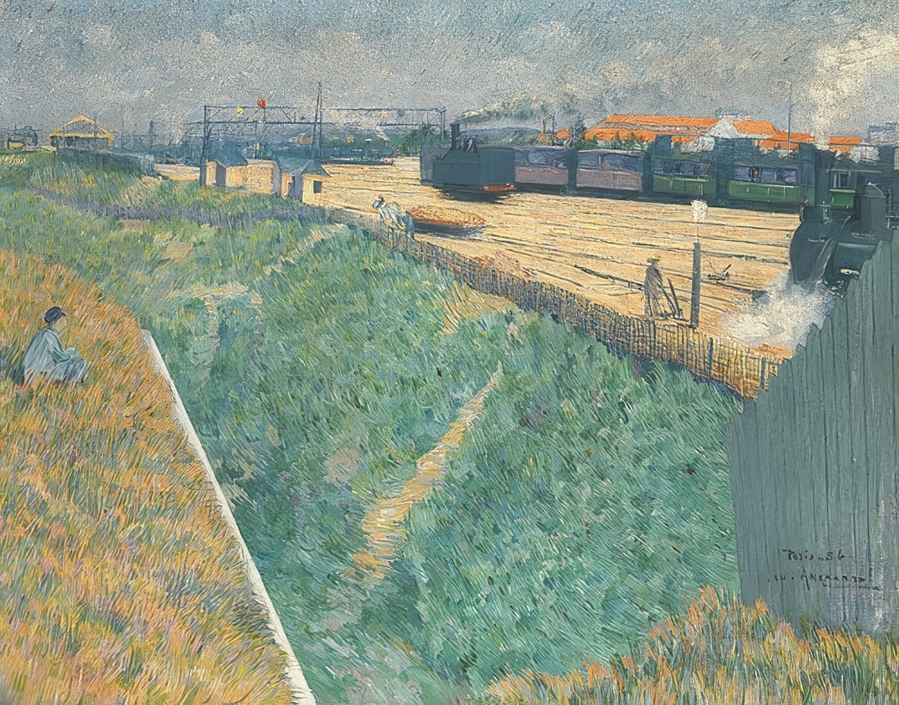 The Western Railway Leaving Paris by Charles Angrand
