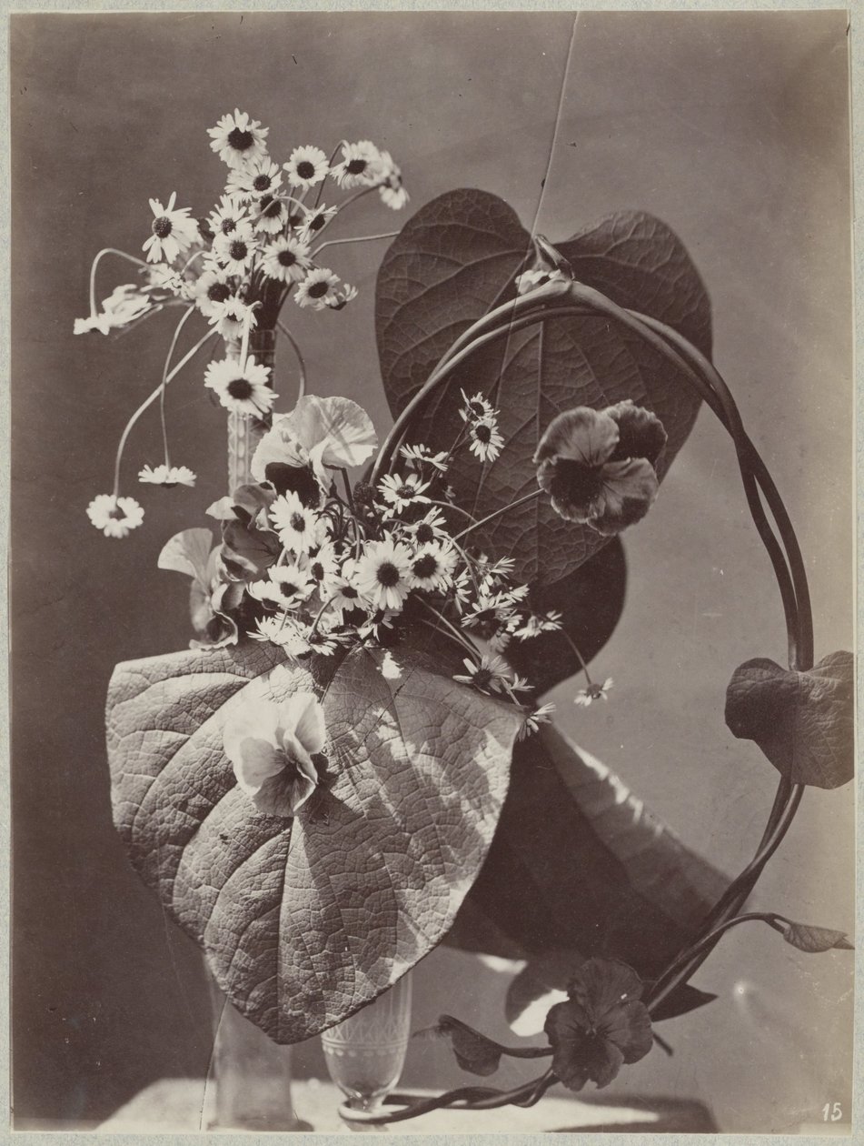 Flower Study with Glass Vases by Charles Aubry (manner of)