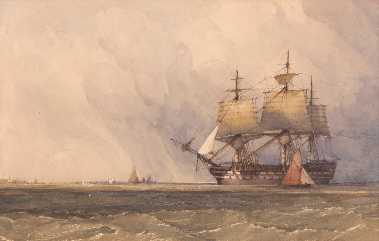 Coast Scene with Shipping by Charles Bentley