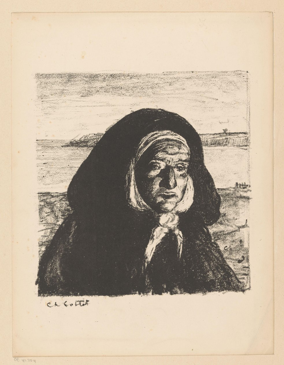 Breton Old Woman with Cap by Charles Cottet