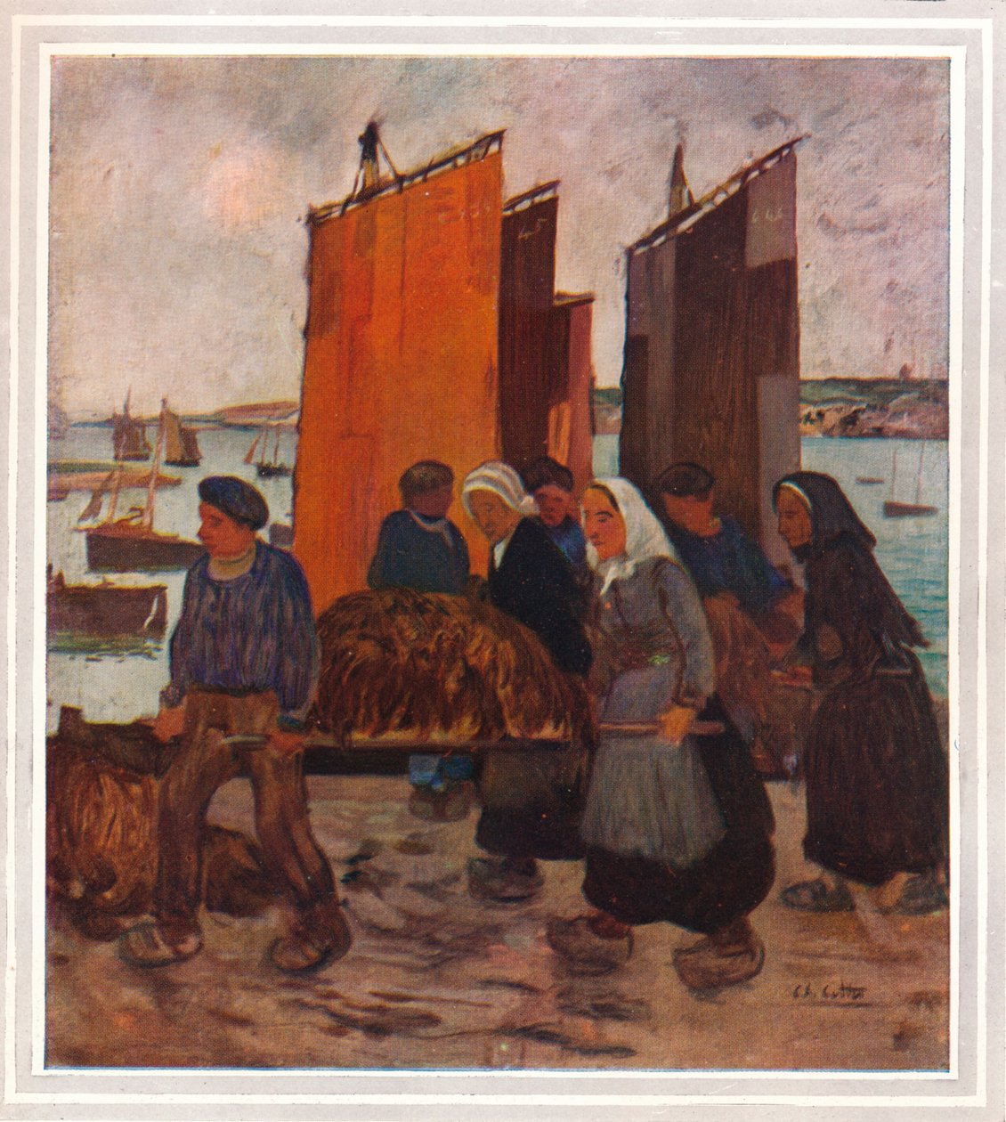 Breton Fishermen Unloading Seaweed by Charles Cottet