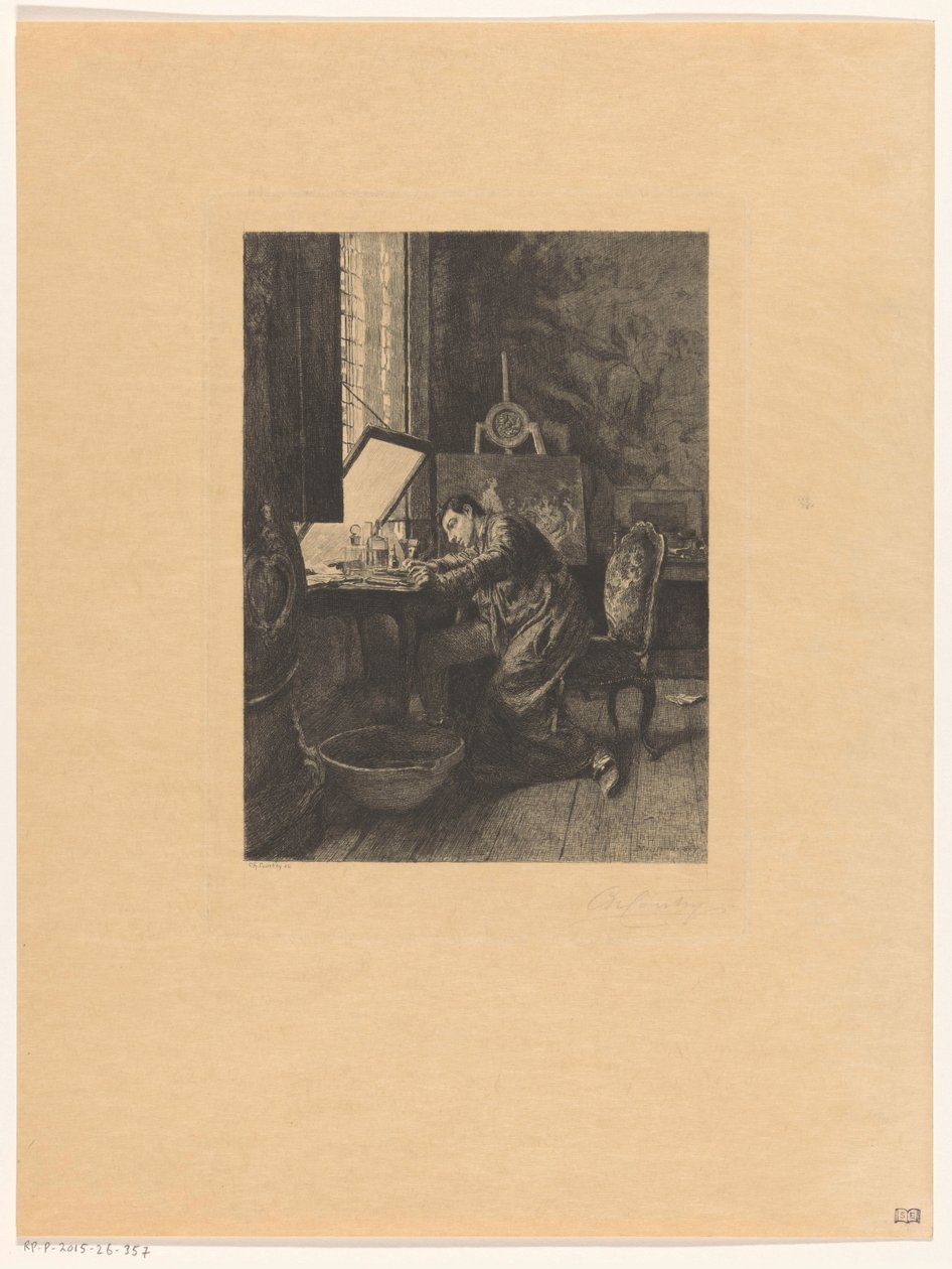 Etcher at Work by Charles Courtry (signed by artist)