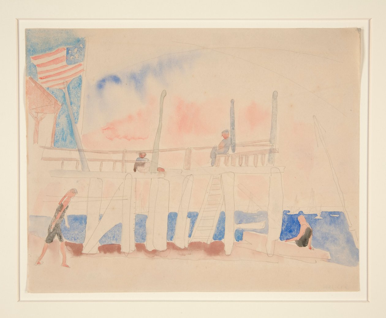 Pier with Four Figures by Charles Demuth