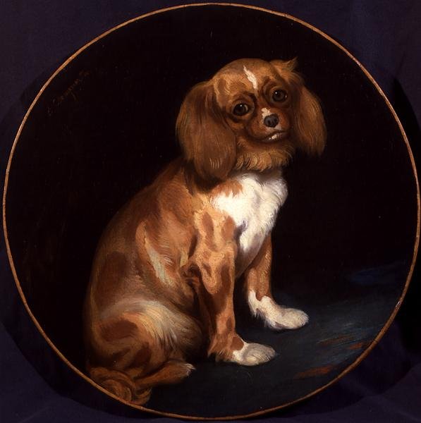 A King Charles Spaniel by Charles Emile Callande de Champmartin