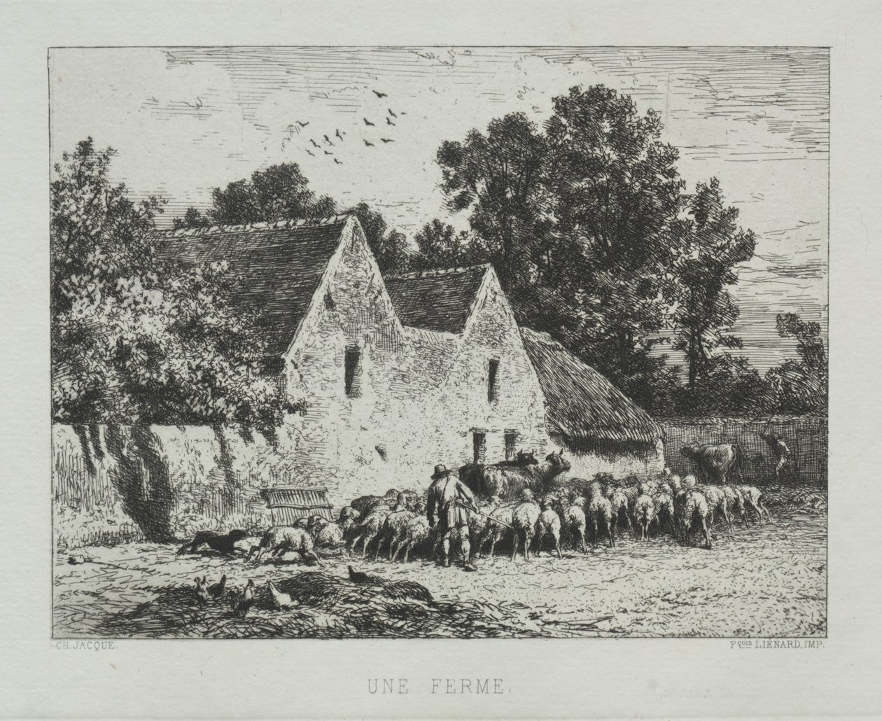 A Farmhouse by Charles Emile Jacque
