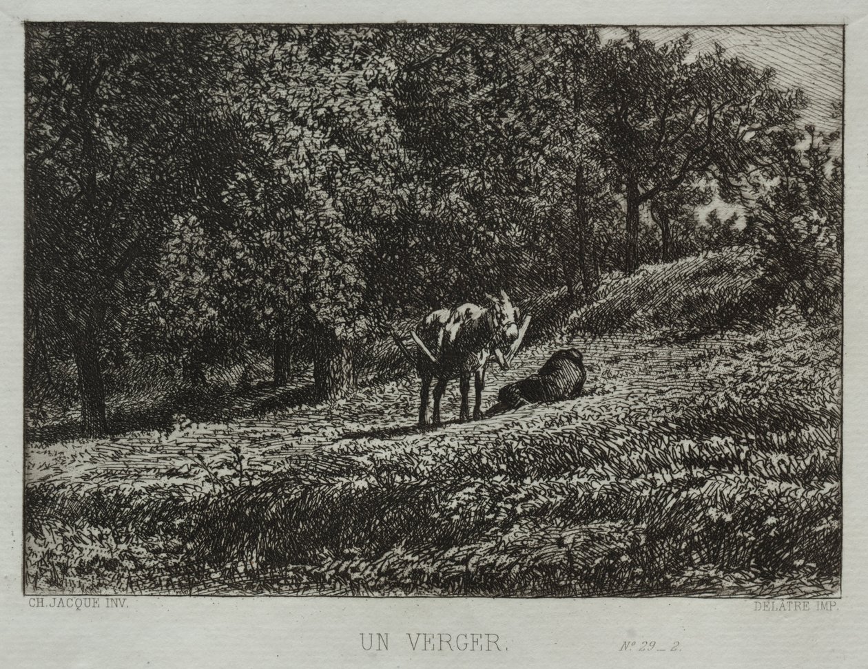 An Orchard by Charles Emile Jacque