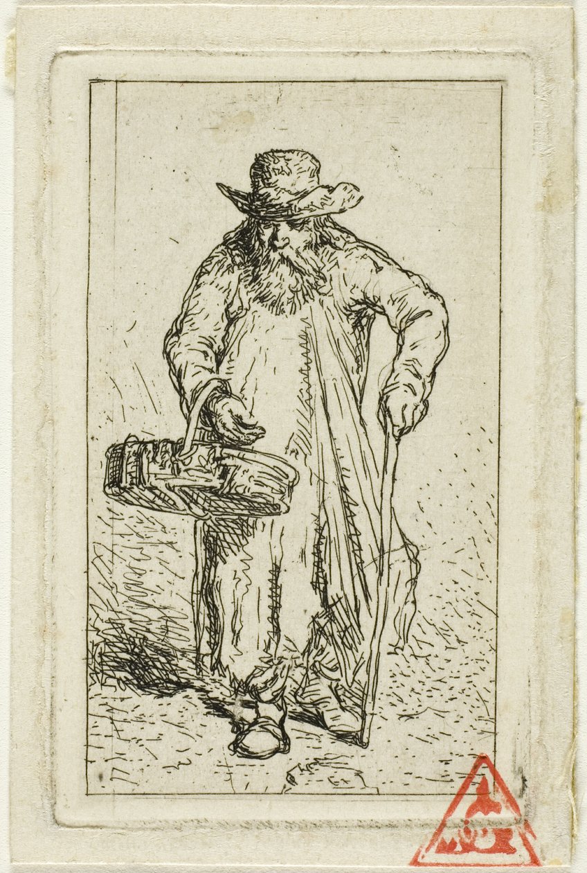 Beggar with Basket by Charles Emile Jacque