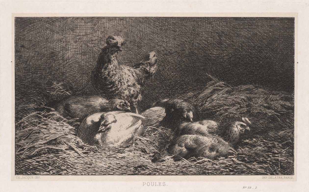 Chickens by Charles Emile Jacque
