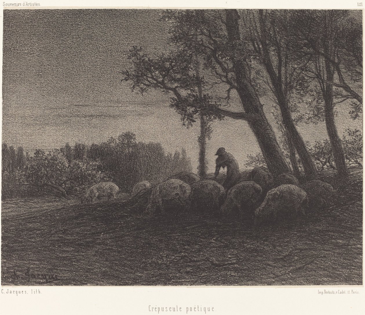 Poetical Twilight by Charles Emile Jacque