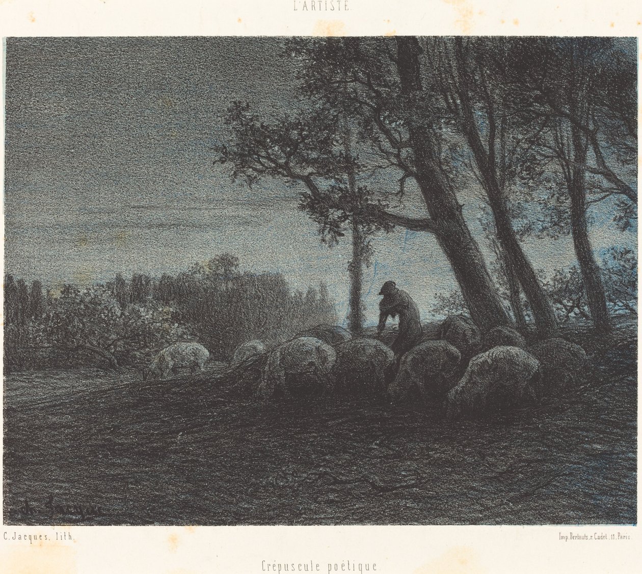 Poetical Twilight by Charles Emile Jacque