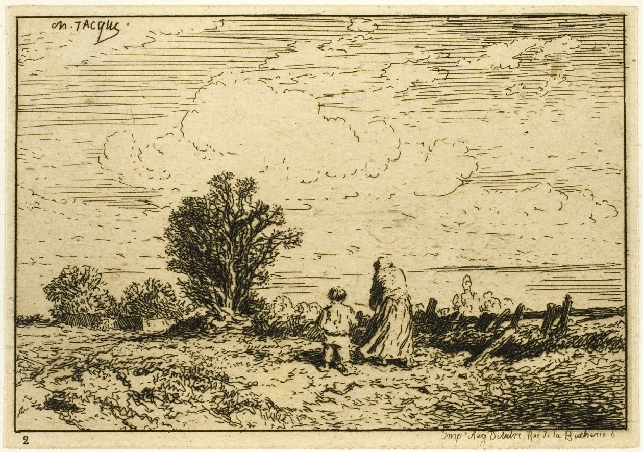 Crossing the Meadow by Charles Emile Jacque