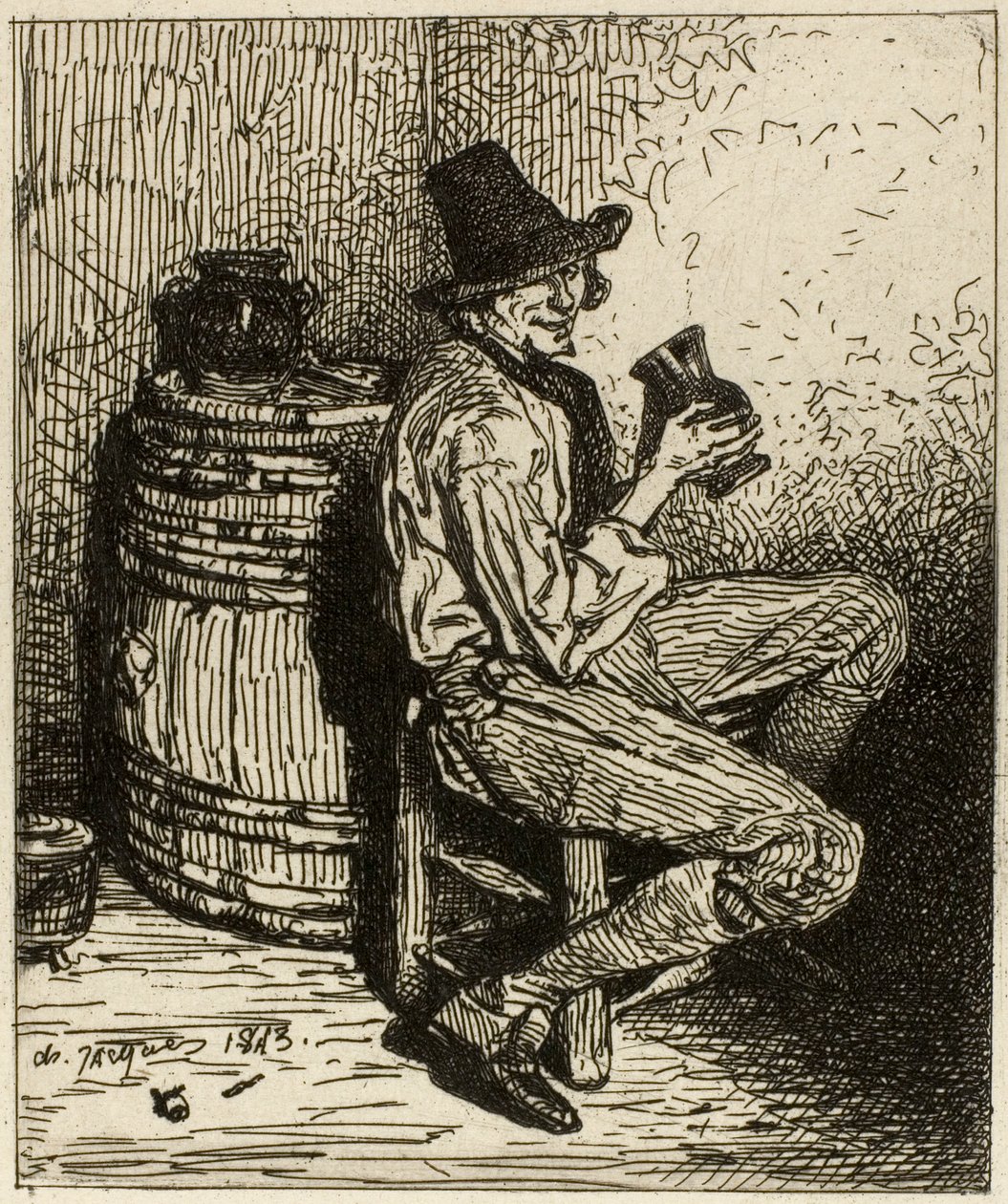 Drinker by Charles Emile Jacque