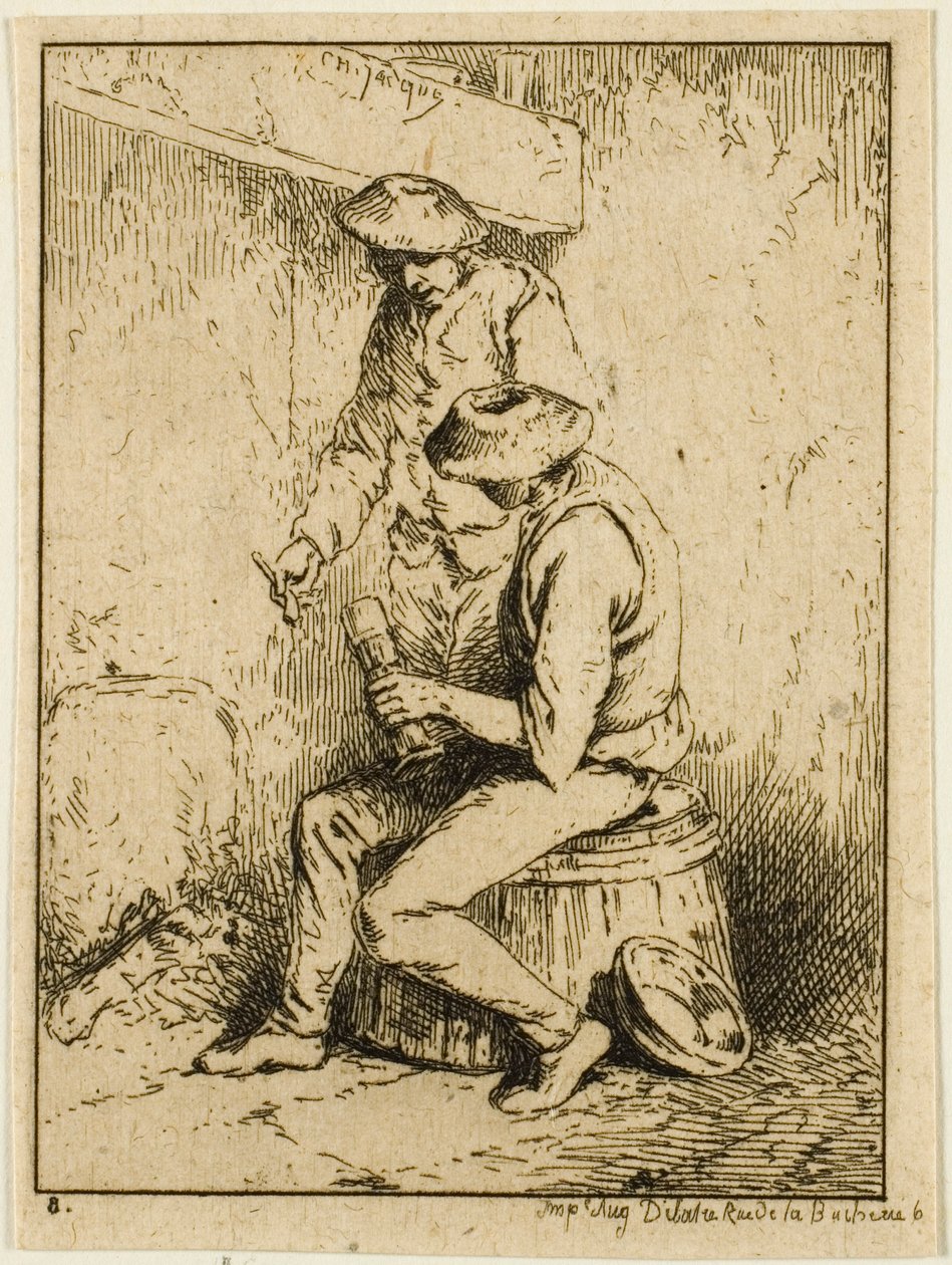 Drinkers by Charles Emile Jacque