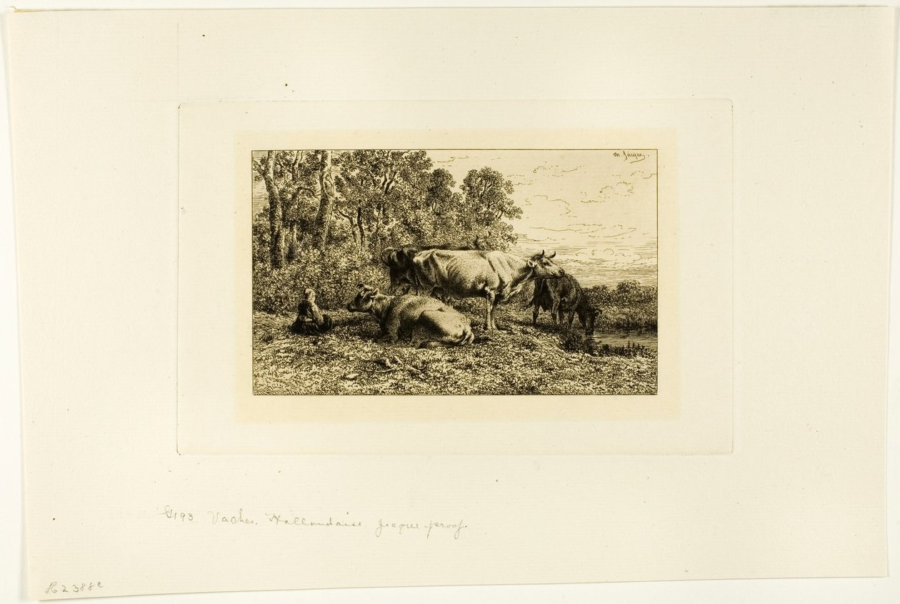 Dutch Cows by Charles Emile Jacque