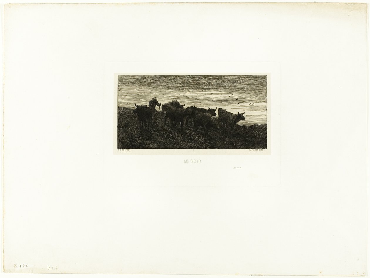 Evening by Charles Emile Jacque