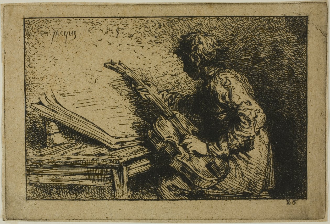 Guitar Player by Charles Emile Jacque