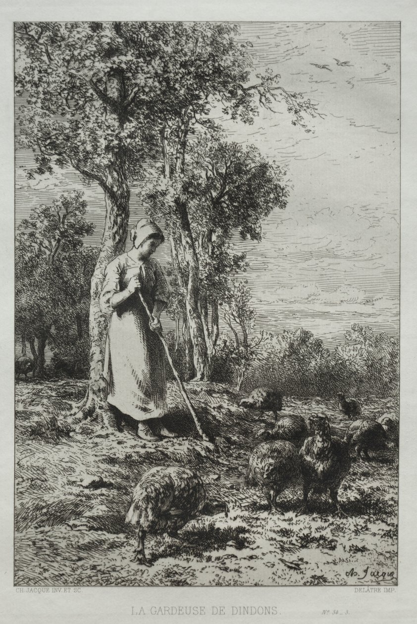 The Turkey Keeper by Charles Emile Jacque