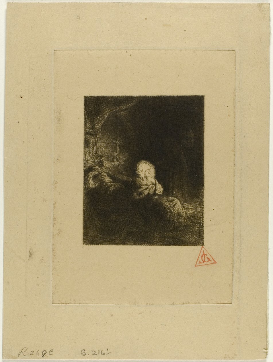 Monk at Prayer by Charles Emile Jacque