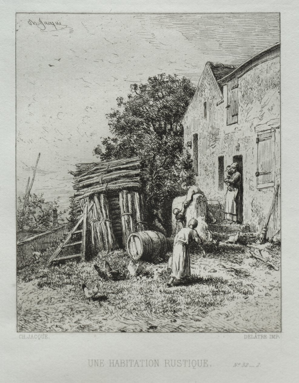 Rustic House by Charles Emile Jacque