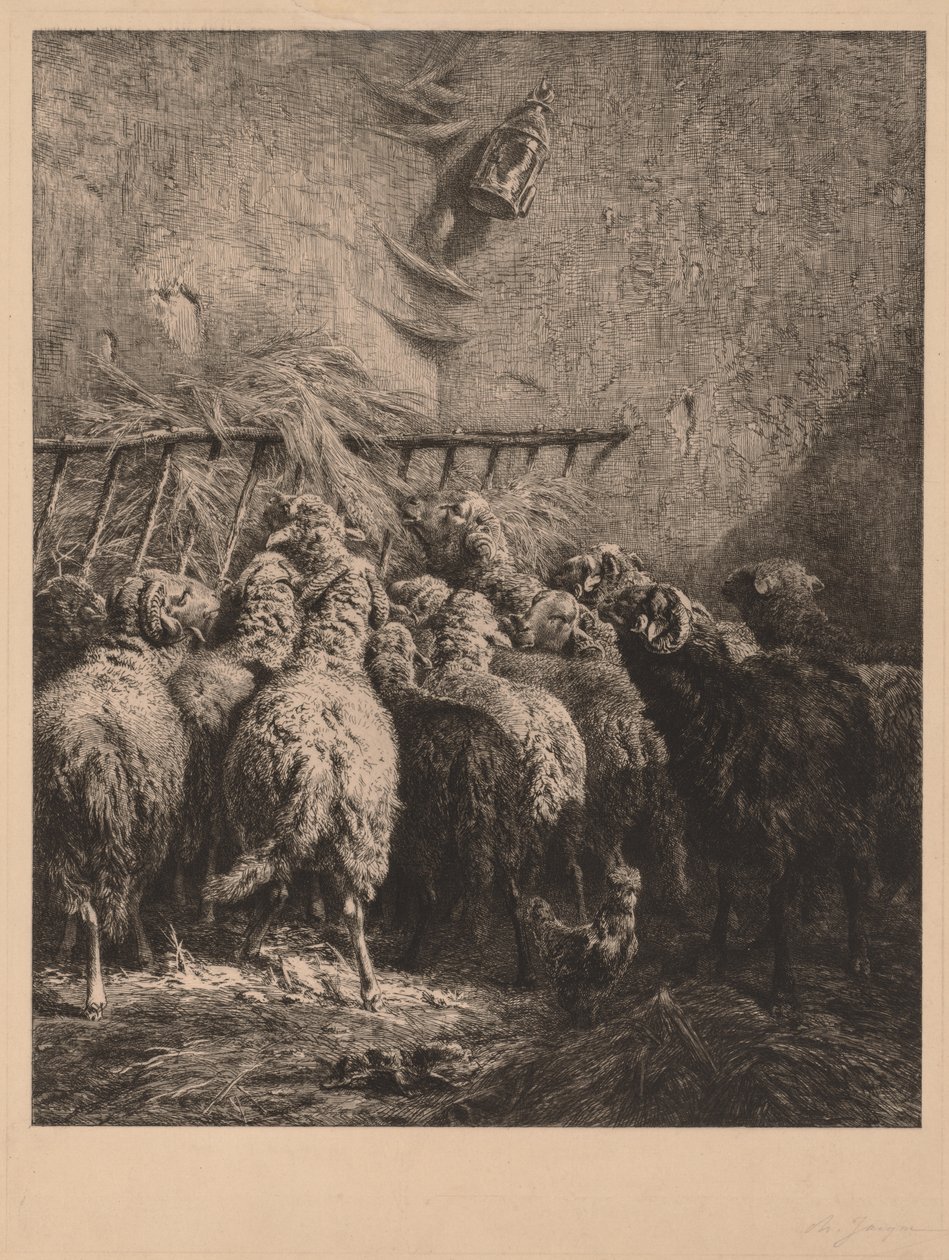 Sheep Enclosure in Béarn by Charles Emile Jacque