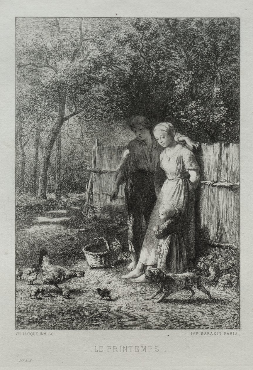 Springtime by Charles Emile Jacque