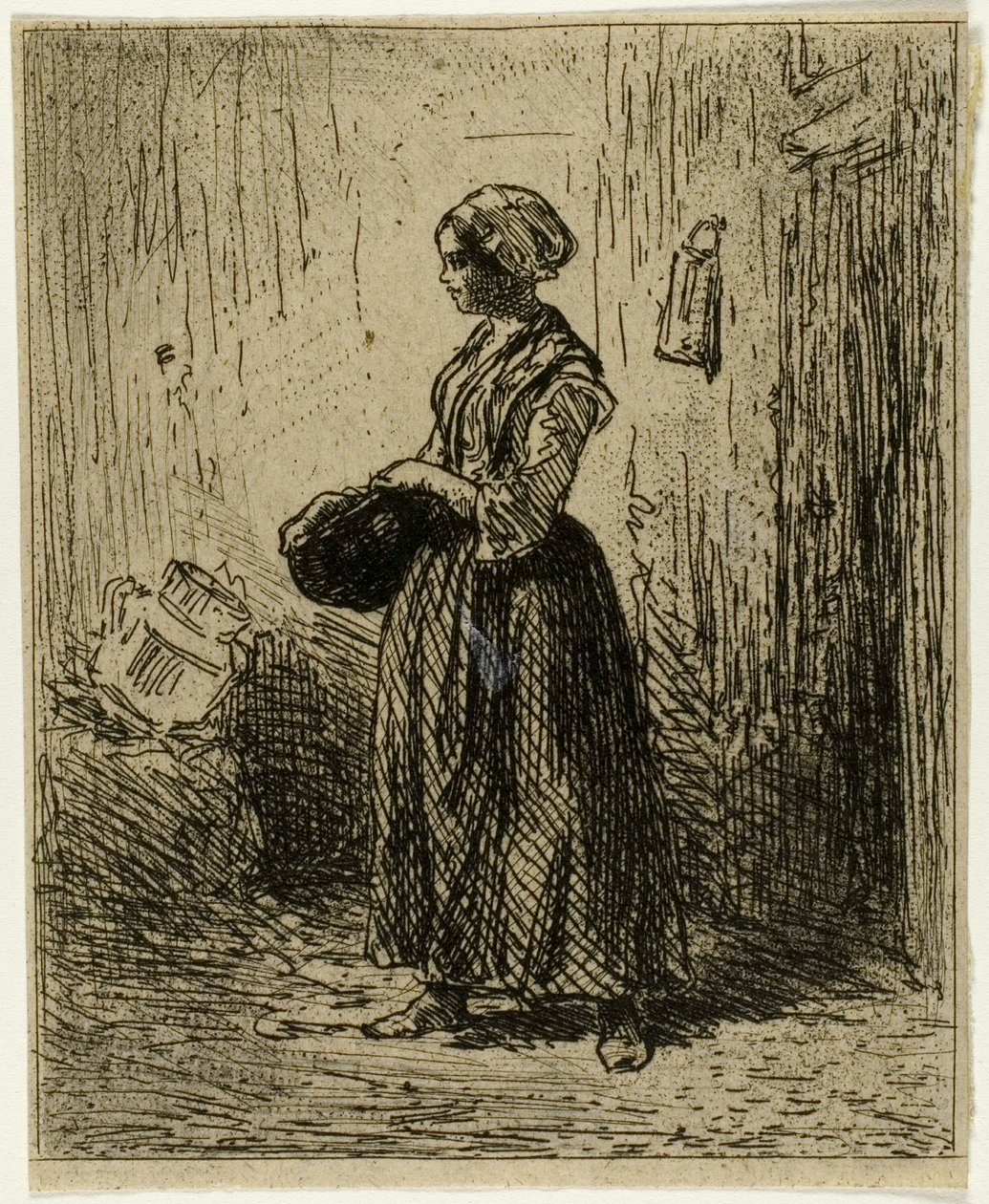 Standing Peasant Woman by Charles Emile Jacque