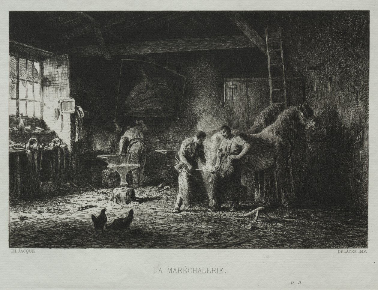 The Blacksmith Shop by Charles Emile Jacque
