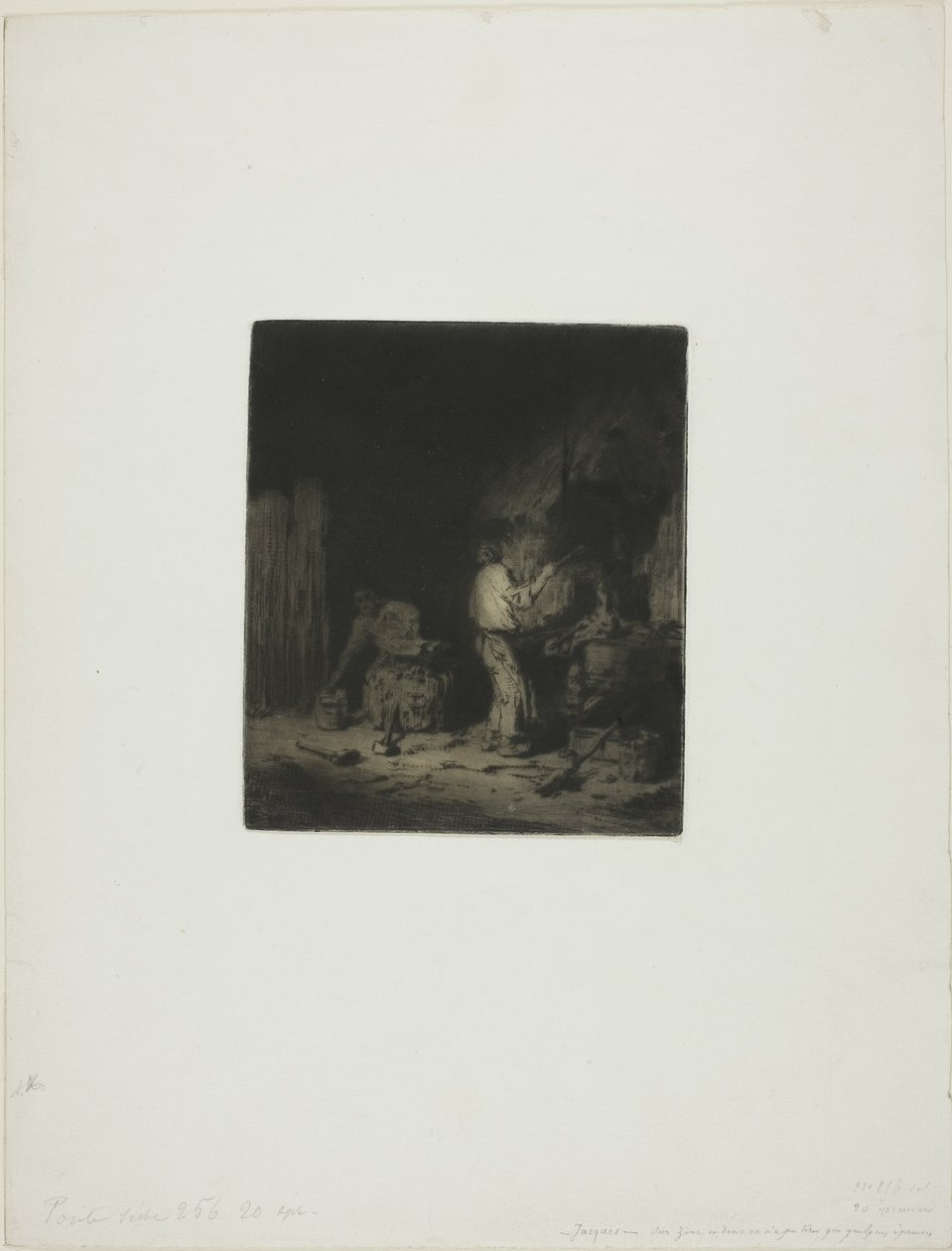 The Forge by Charles Emile Jacque