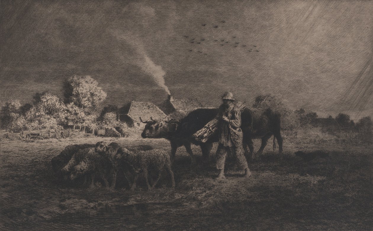 The Storm by Charles Emile Jacque