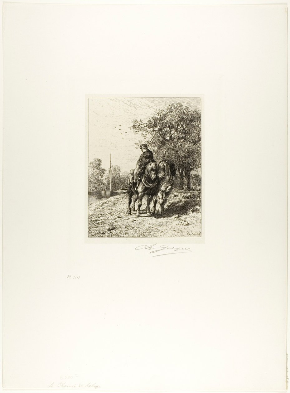 The Towpath by Charles Emile Jacque