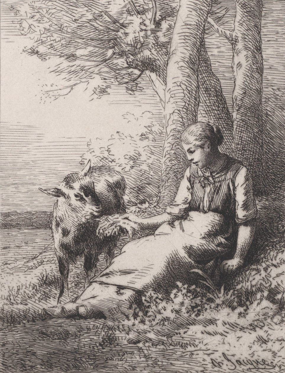 A Friendship by Charles Emile Jacque