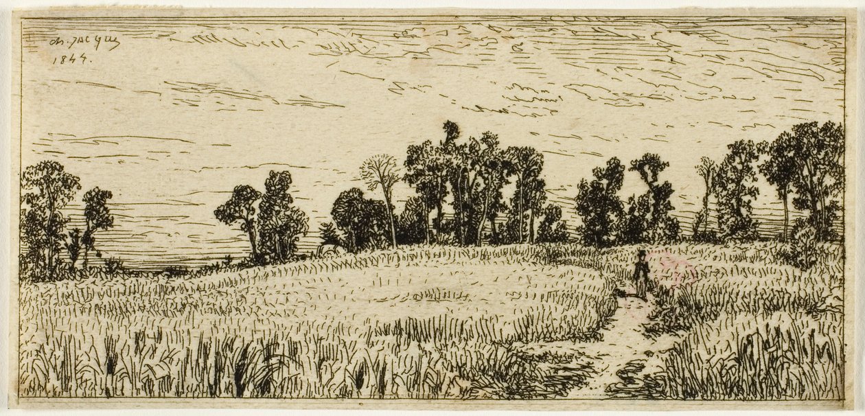 Wheat Field by Charles Emile Jacque