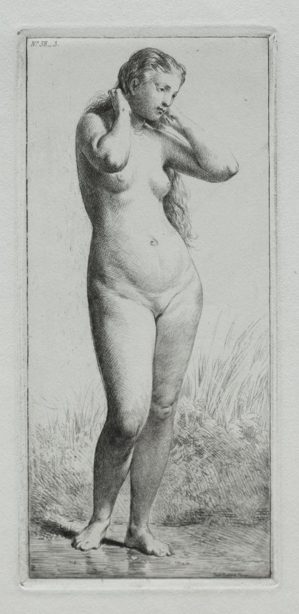 Young Woman Bathing by Charles Emile Jacque