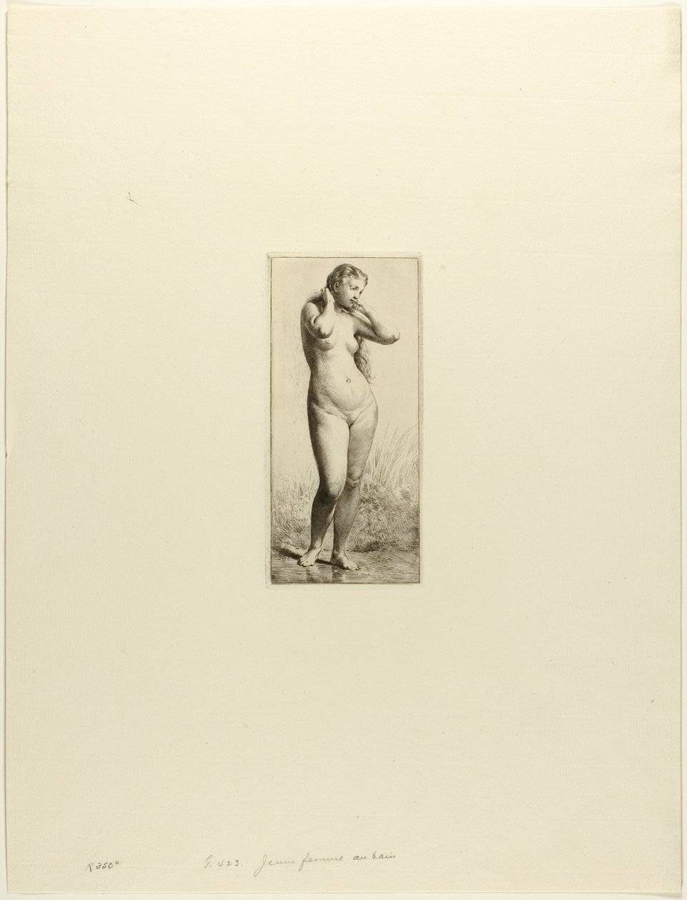 Young Woman Bathing by Charles Emile Jacque