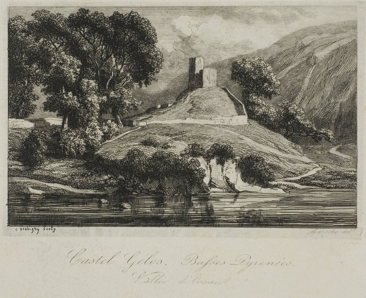 Castel Gélo (Ossau Valley) by Charles Francois Daubigny