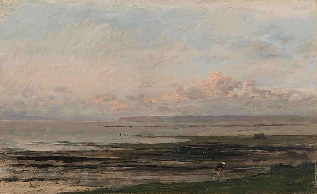 The Sea at Low Tide by Charles Francois Daubigny