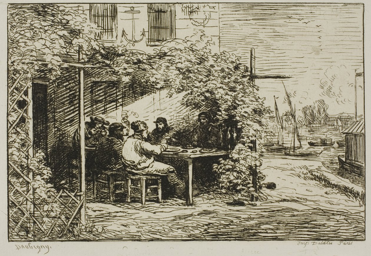 Departure Breakfast at Asnières by Charles Francois Daubigny
