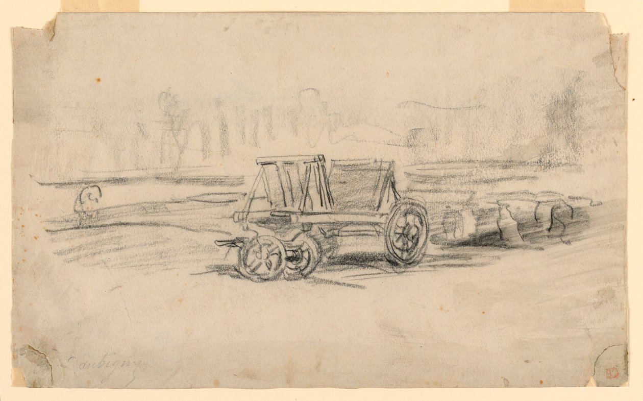 A farm wagon, ca. 1850 by Charles Francois Daubigny