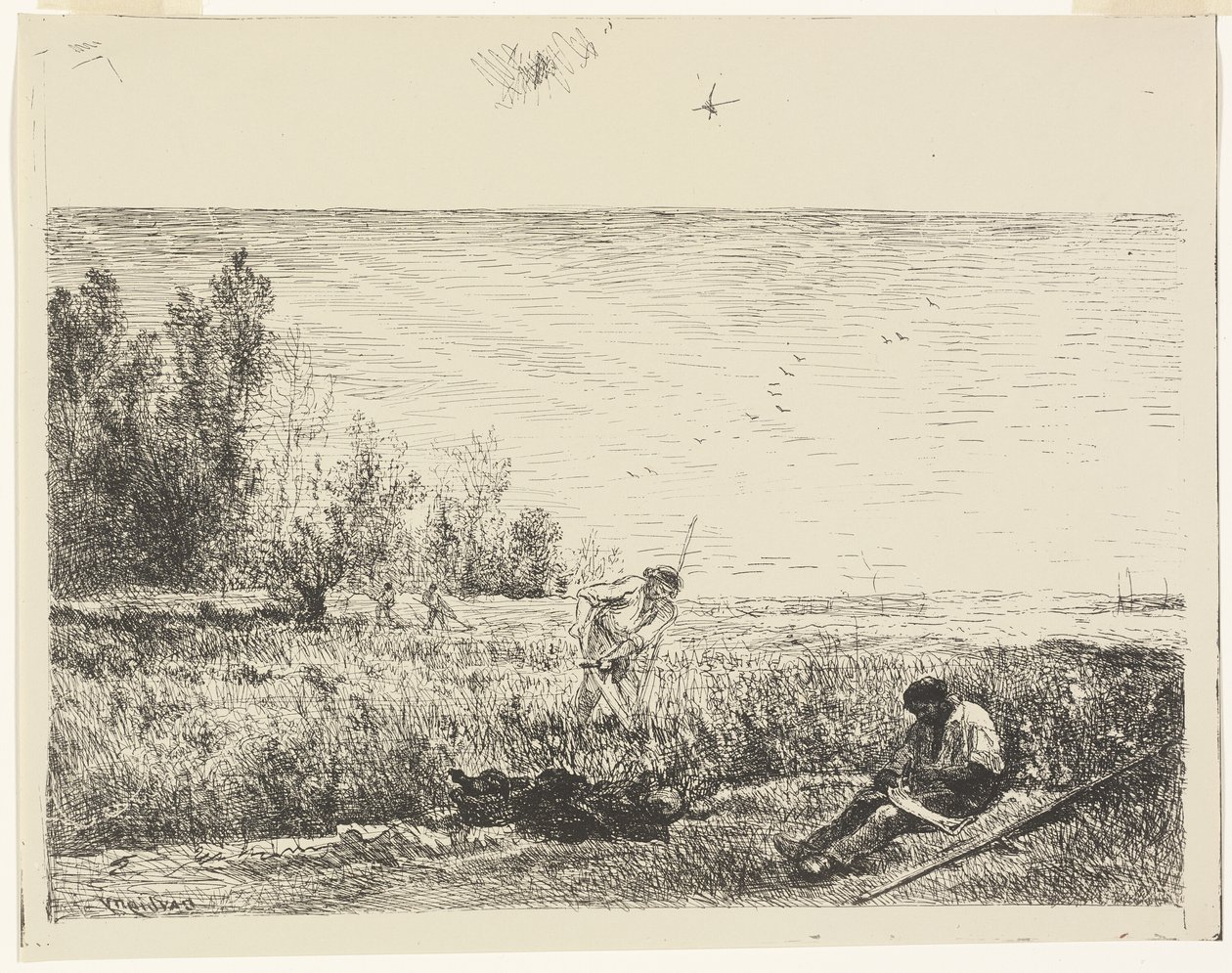Haymaking by Charles Francois Daubigny