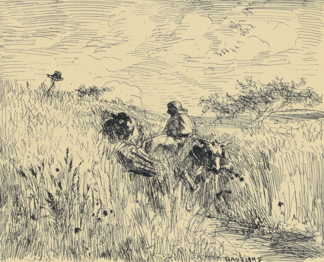 Path in the Wheat by Charles Francois Daubigny